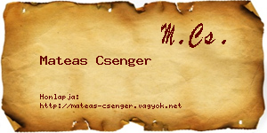 Mateas Csenger névjegykártya